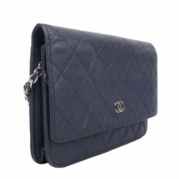 CHANEL Authentic Blue Caviar Leather Wallet - Picture 2 of 16